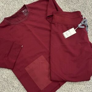 Figs Maroon Scrub Ensemble